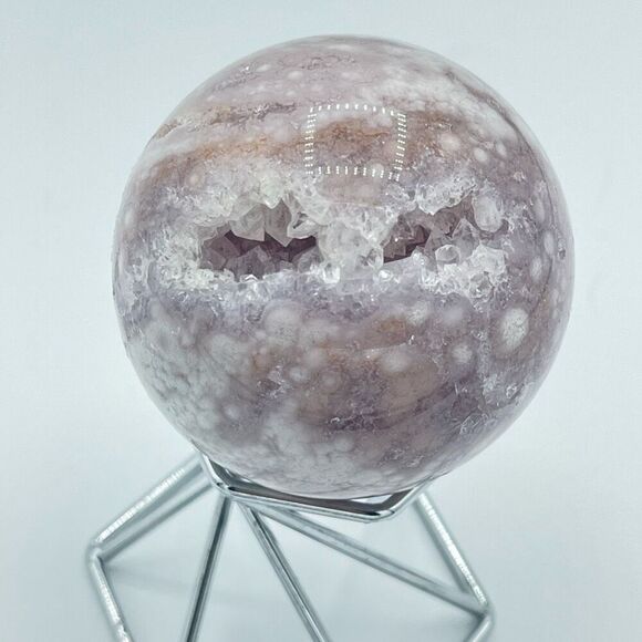 Pink amethyst flower agate crystal healing stone 2.25 inches druzy points - Picture 7 of 13